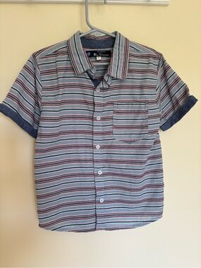 Boys Ben Sherman Short Sleeve Striped Button-Up Shirt